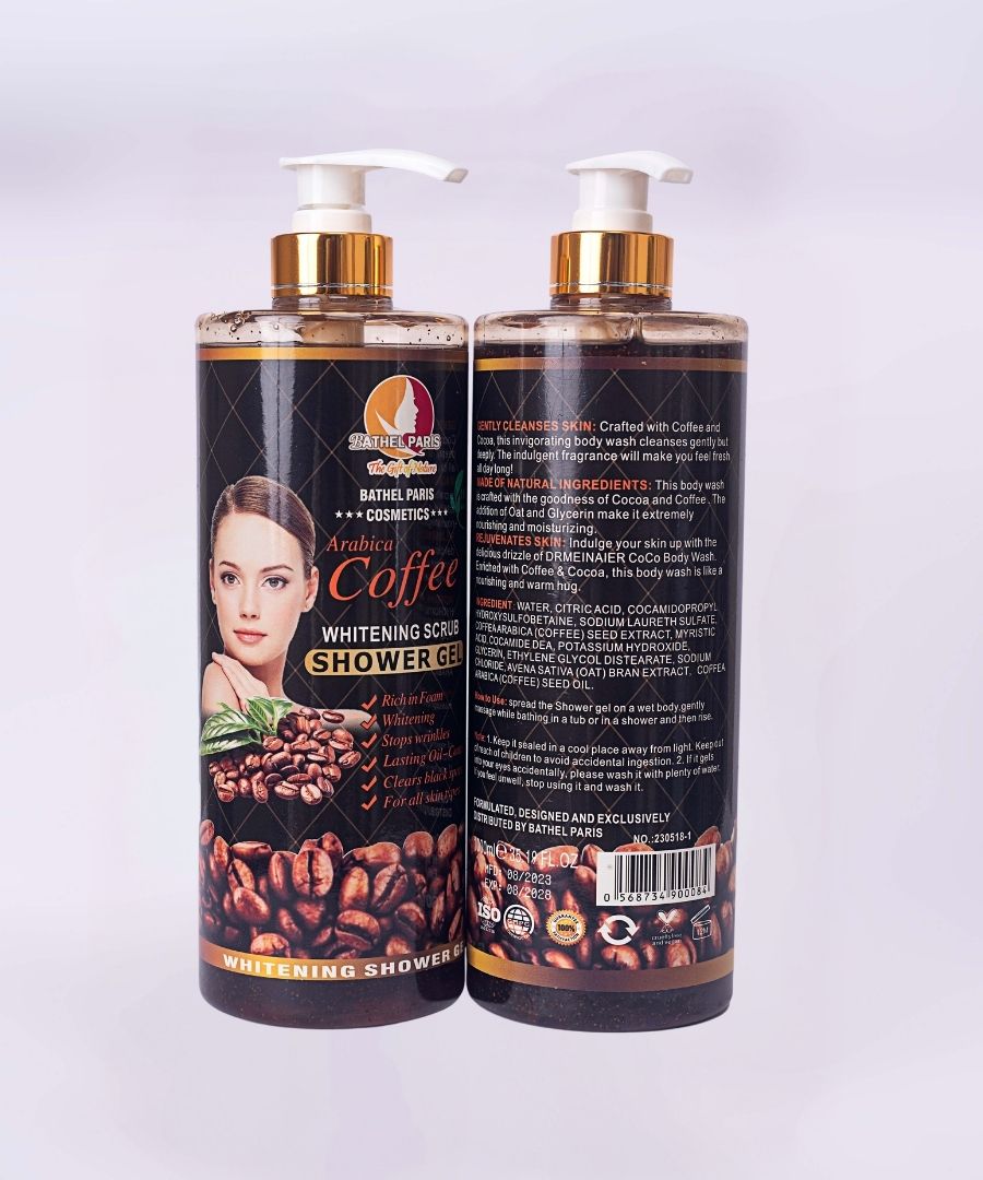bathel paris arabica coffe whitening scrub shower gel