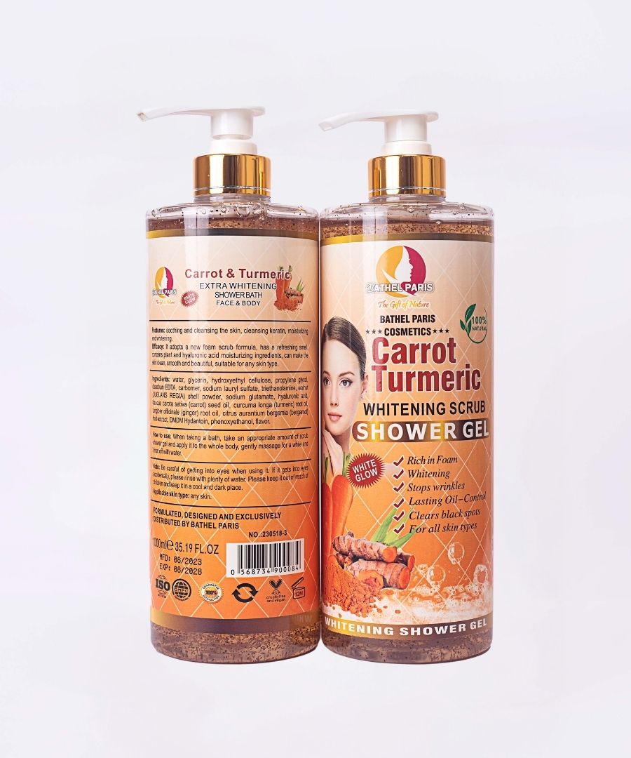 carrot & tumeric extra whitening shower bath face & body