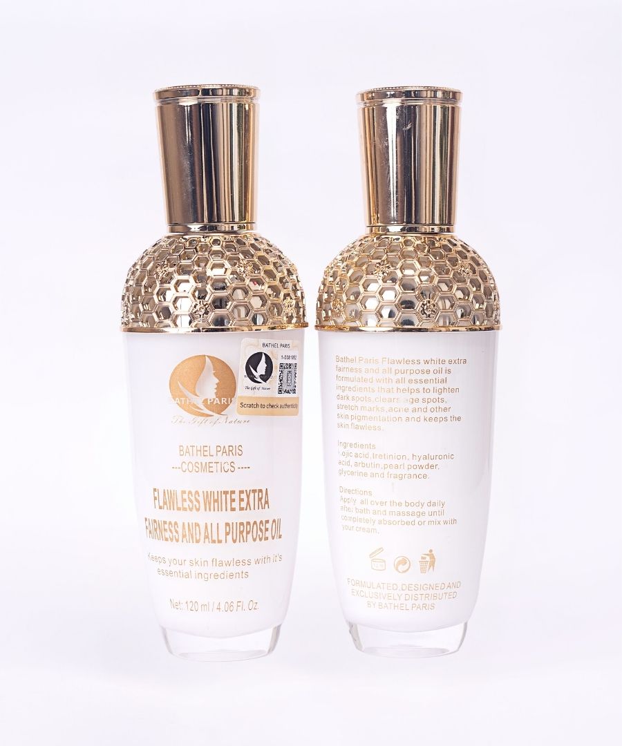 flawless white extra fairness and all purpose oil