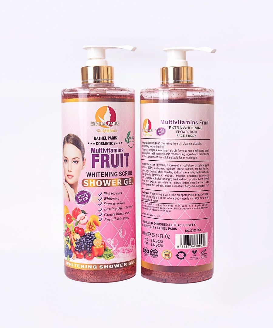 multivitamins fruit whitening scrub shower gel