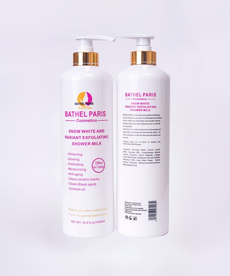 snow white and radiant exfoliating shower milk